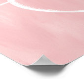 Minimal Modern Abstract Art White Stroke op Roze Poster (Hoek)