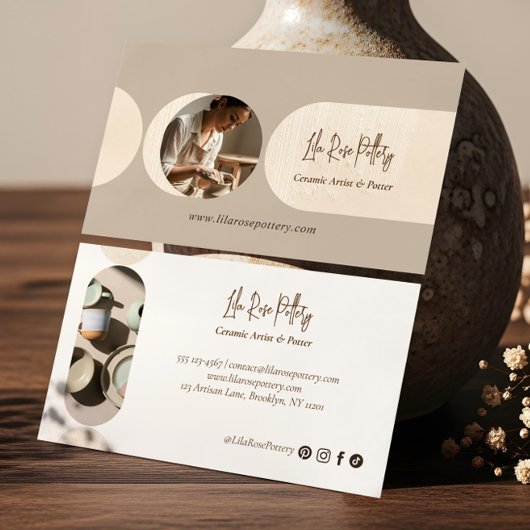 Minimal Modern Abstract Photo Handmade Pottery Visitekaartje