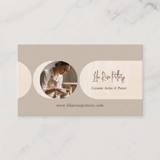 Minimal Modern Abstract Photo Handmade Pottery Visitekaartje (Voorkant)