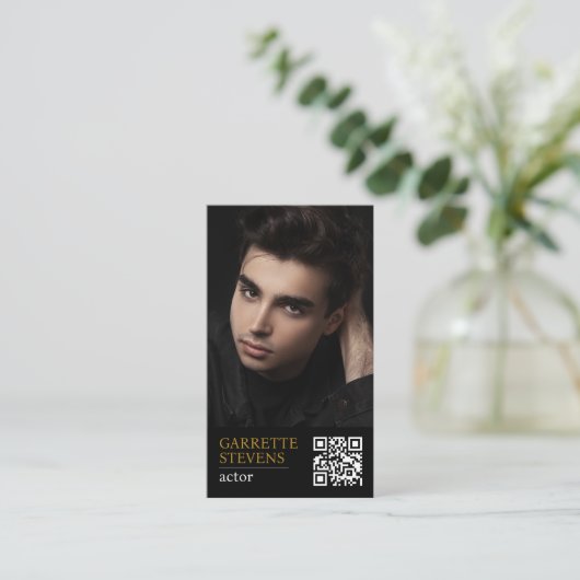 Minimal Modern Actor's Signature Headshot Visitekaartje (Staand voorkant)