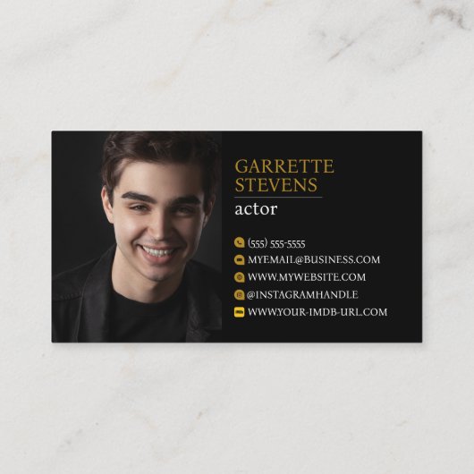 Minimal Modern Actor's Signature Headshot Visitekaartje (Achterkant)