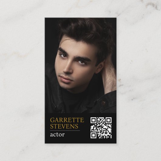 Minimal Modern Actor's Signature Headshot Visitekaartje (Voorkant)