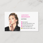 Minimal Modern Actrice's Signature Headshot Visitekaartje (Achterkant)