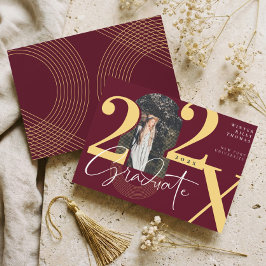Minimal Modern Arch Photo Graduation Announcement Kaart