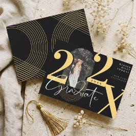 Minimal Modern Arch Photo Graduation Announcement Kaart