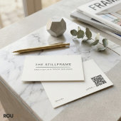 Minimal Modern Architect | QR Code Warm White Visitekaartje