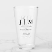 Minimal Modern Black and White Simple Wedding Glas (Achterkant)