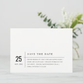 MINIMAL MODERN BLACK AND WHITE TYPOGRAY WEDDING SAVE THE DATE (Staand voorkant)