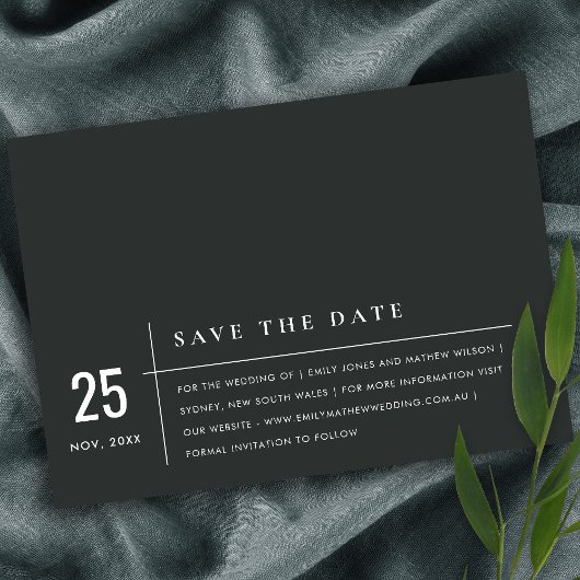 MINIMAL MODERN BLACK AND WHITE TYPOGRAY WEDDING SAVE THE DATE