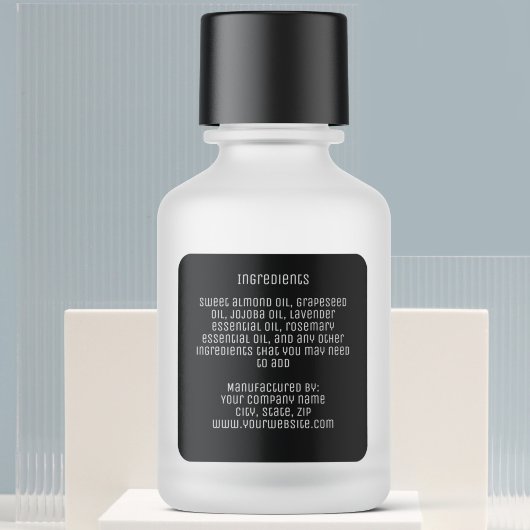 Minimal Modern Black Ingrediënten Label