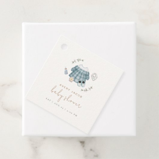 Minimal Modern Boho Kleding Pattern Baby shower Bedankjes Labels (In situ)