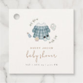 Minimal Modern Boho Kleding Pattern Baby shower Bedankjes Labels (Voorkant)