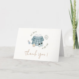 Minimal Modern Boho Kleding Pattern Baby shower Bedankkaart