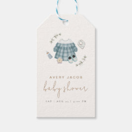Minimal Modern Boho Kleding Pattern Baby shower Cadeaulabel