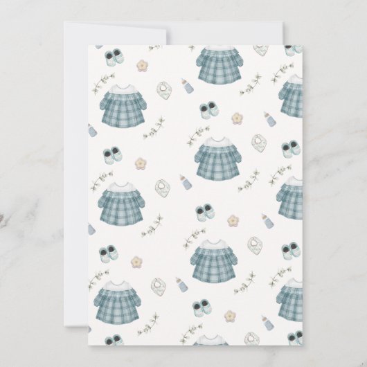 Minimal Modern Boho Kleding Pattern Baby shower Kaart (Achterkant)