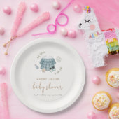 Minimal Modern Boho Kleding Pattern Baby shower Papieren Bordje (Feest)