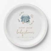 Minimal Modern Boho Kleding Pattern Baby shower Papieren Bordje (Voorkant)