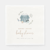 Minimal Modern Boho Kleding Pattern Baby shower Servet (Voorkant)