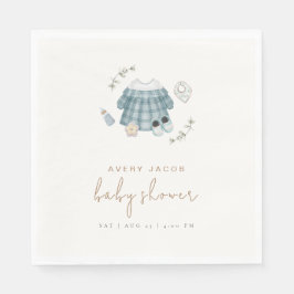 Minimal Modern Boho Kleding Pattern Baby shower Servet