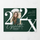 Minimal Modern Bold Graduation Year Arch Photo Drieluik Uitnodiging (Cover)