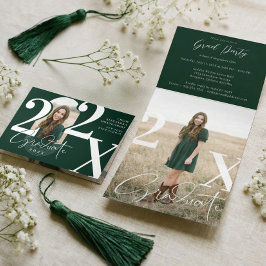 Minimal Modern Bold Graduation Year Arch Photo Drieluik Uitnodiging