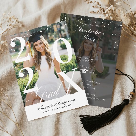 Minimal Modern Bold Graduation Year Photo Party Kaart