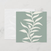 Minimal Modern Botanical Silhouette in Flow Sage Notitiekaartje (Voorkant / Achterkant)
