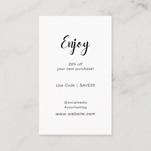 Minimal Modern Business Bedankt voor uw bestelbijl Visitekaartje (Achterkant)