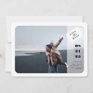Minimal Modern Casual Bewaar de datumfoto Save The Date