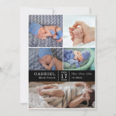 Minimal Modern Chic Photo Collage Baby Reveal Card Kaart (Voorkant)