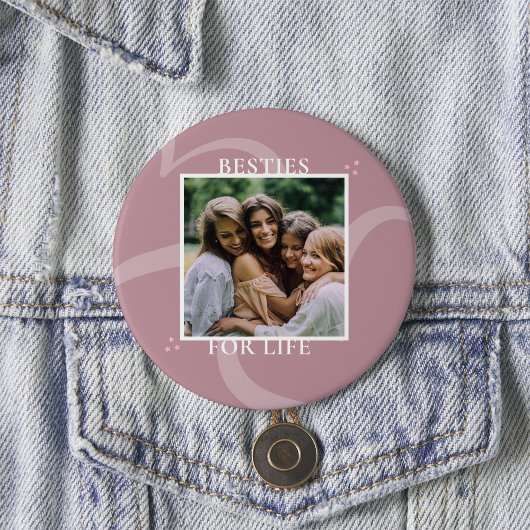 Minimal Modern Chic Pink Besties Galentines Day Ronde Button 7,6 Cm