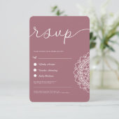 Minimal Modern Chick Dusty Roos Mandala QR RSVP Kaart (Staand voorkant)