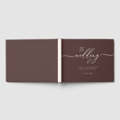 Minimal Modern Chocolate Brown Wedding Guest Gastenboek (Volledig)