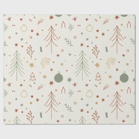 Minimal Modern Christmas Seamless Pattern – Chic H Cadeaupapier (Vlak)