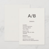 Minimal Modern City Hall Wedding Details Card Informatiekaartje (Voorkant / Achterkant)