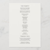 Minimal Modern Civil Wedding Program Programmakaart (Achterkant)