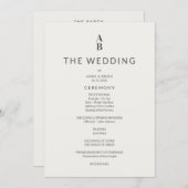 Minimal Modern Civil Wedding Program Programmakaart (Voorkant / Achterkant)