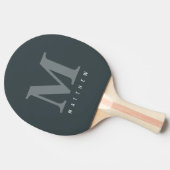 Minimal Modern Classic Monogrammed Green Custom Tafeltennisbatje (Zijkant)