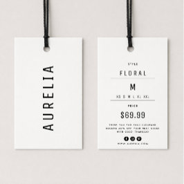 Minimal Modern Clothing Brand Hang Tag Visitekaartje