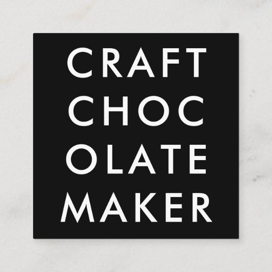 Minimal Modern Craft Chocolate Maker Qr Code Vierkante Visitekaartje (Achterkant)