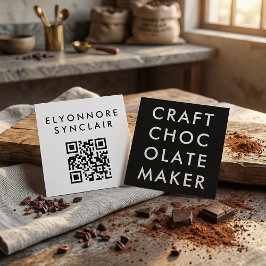 Minimal Modern Craft Chocolate Maker Qr Code Vierkante Visitekaartje