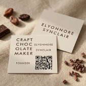 Minimal Modern Craft Chocolate Maker Qr Code Vierkante Visitekaartje