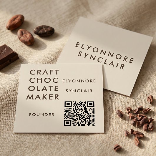 Minimal Modern Craft Chocolate Maker Qr Code Vierkante Visitekaartje