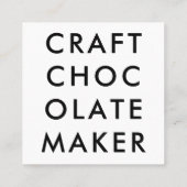 Minimal Modern Craft Chocolate Maker Qr Code Vierkante Visitekaartje (Achterkant)