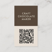Minimal Modern Craft Chocolate Maker Qr Code Visitekaartje (Achterkant)