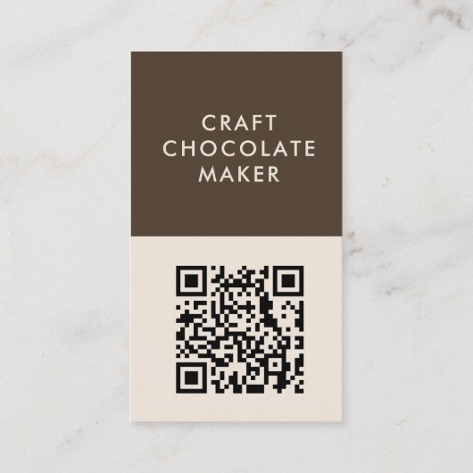 Minimal Modern Craft Chocolate Maker Qr Code Visitekaartje (Achterkant)