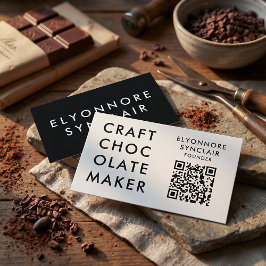 Minimal Modern Craft Chocolate Maker Qr Code Visitekaartje