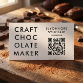 Minimal Modern Craft Chocolate Maker Qr Code Visitekaartje
