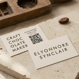 Minimal Modern Craft Chocolate Maker Qr Code Visitekaartje