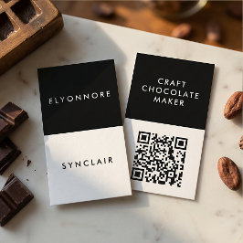 Minimal Modern Craft Chocolate Maker Qr Code Visitekaartje